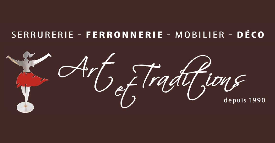 logo d'art et tradition, serrurerie ferronnerie mobilier deco a perpignan